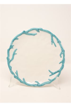 Fruit plate decorated with coral L'Oasi ceramiche | PIATTOFRUTTACORALLOTURCHESE